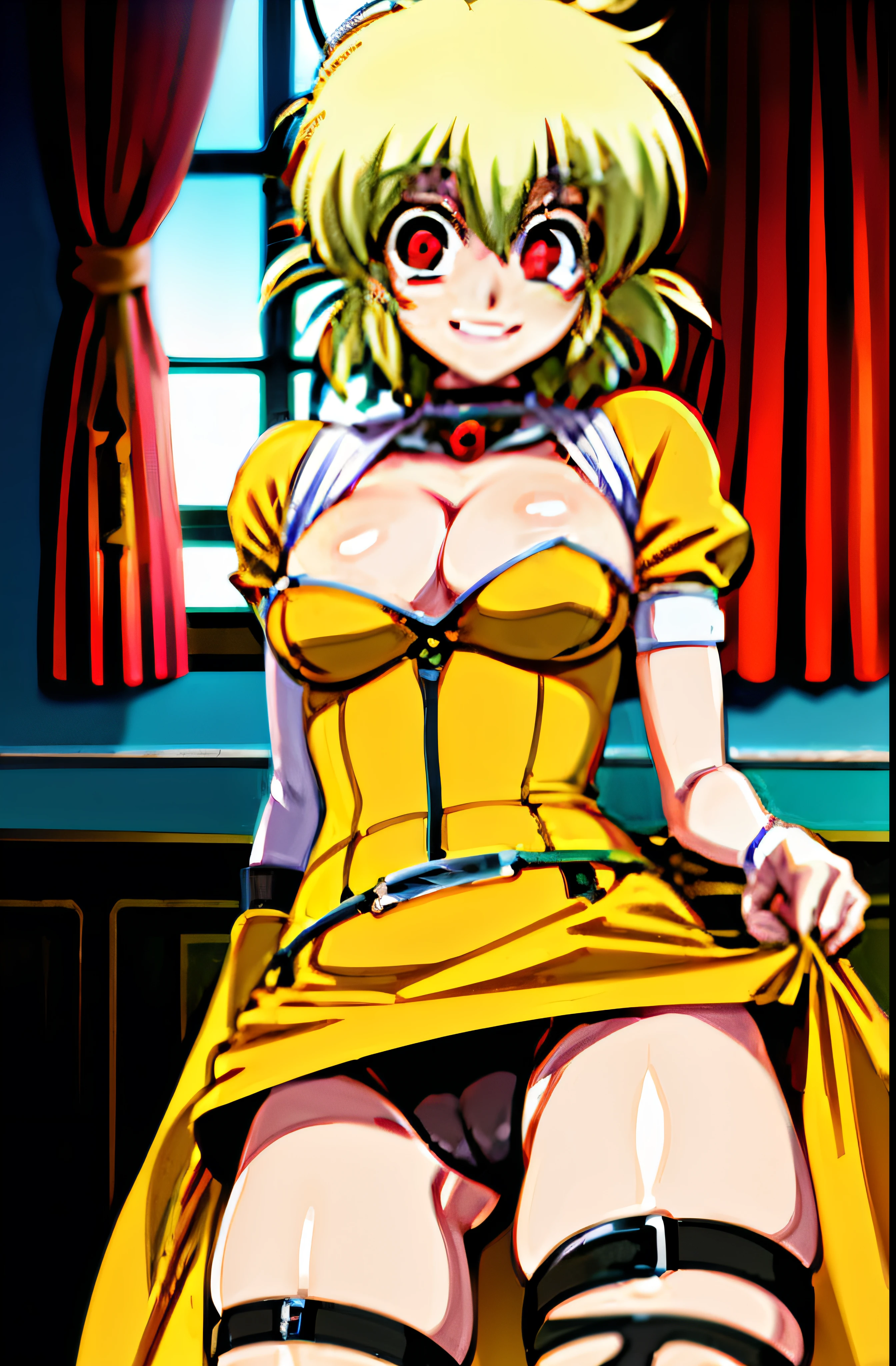 (serasVictoria:1.5), masterpiece, best quality, absurdres, hellsing 1girl, looking at viewer, standing, indoors, night, mansion, window