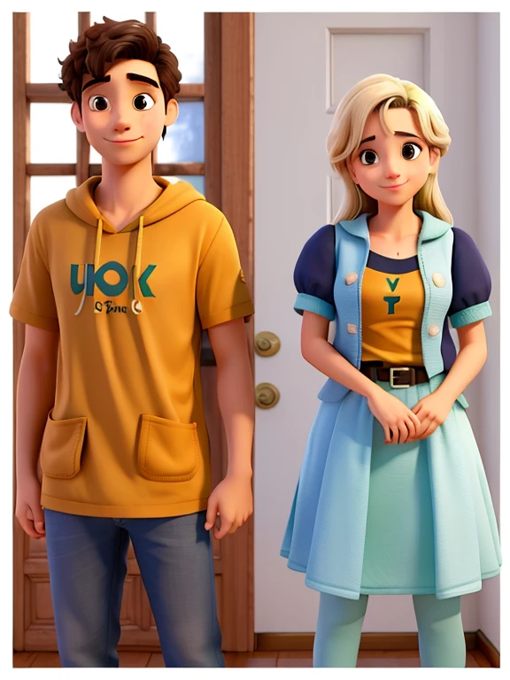 Um casal de namorados, posando para a foto