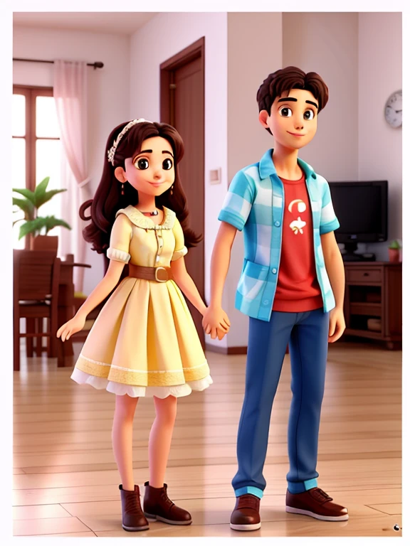 Um casal de namorados, posando para a foto