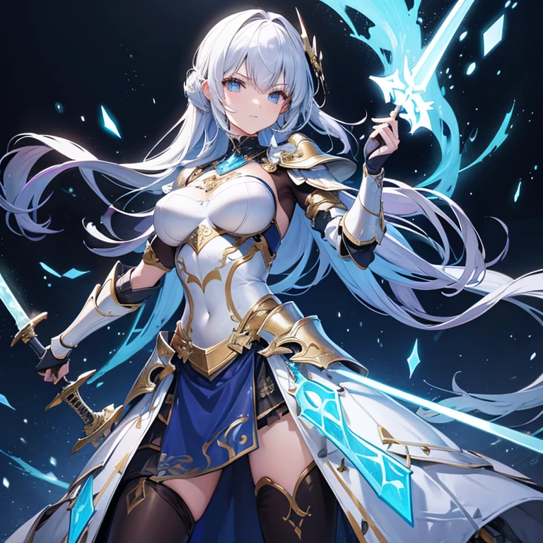 Gorgeous armor,Surrounded by sword light,high light