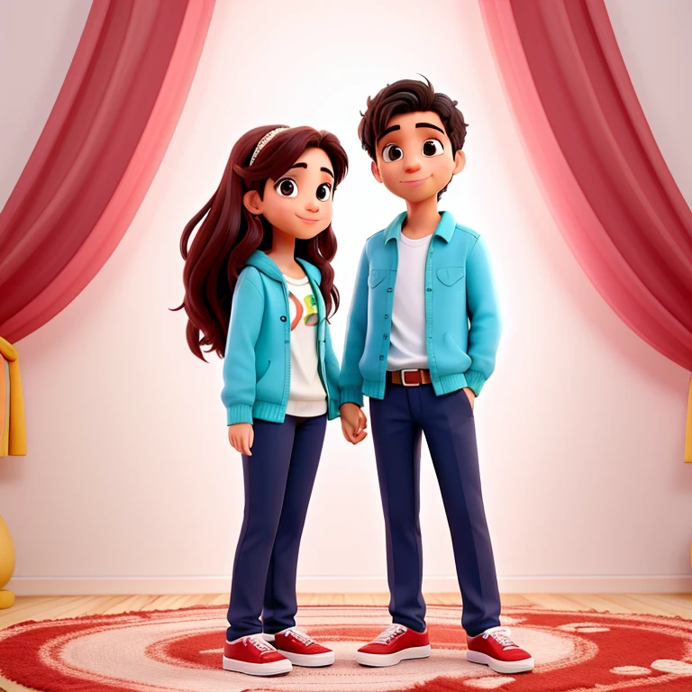 Um casal de namorados, posando para a foto