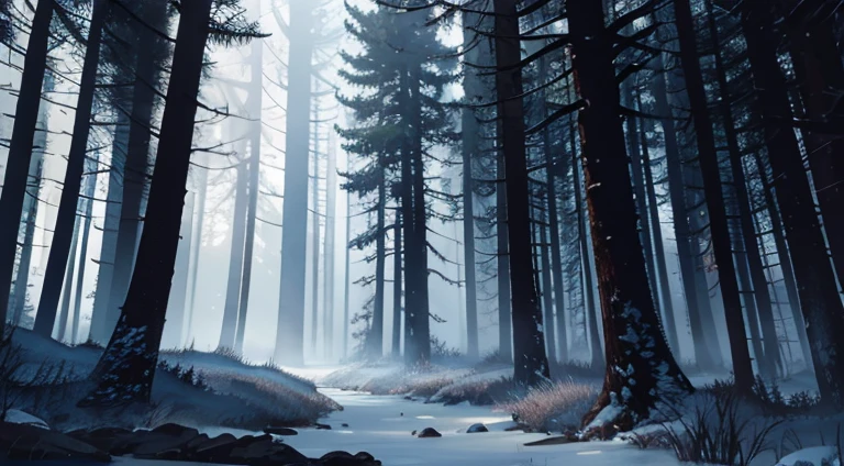 dark forest moonlight