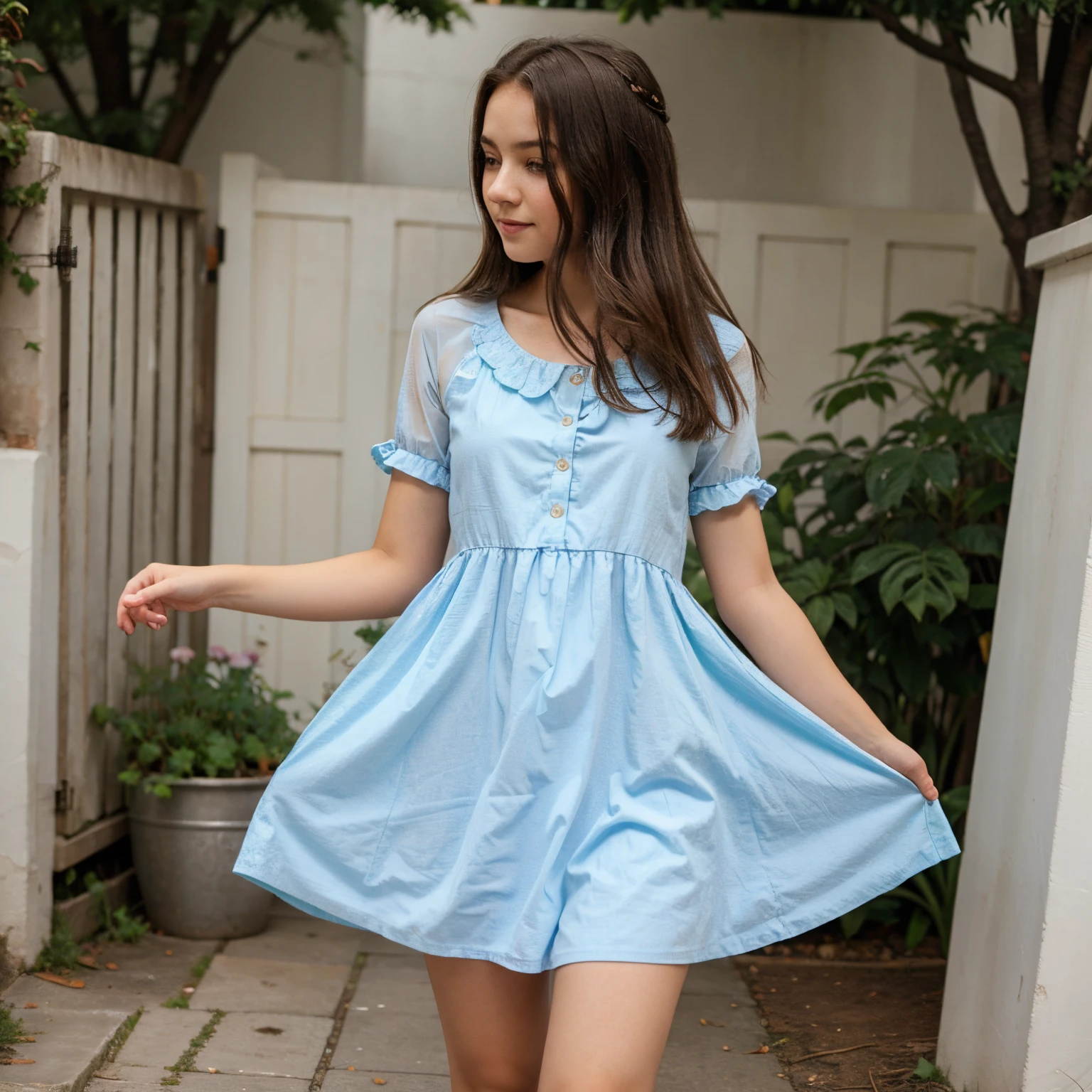 A girl in a cute dress