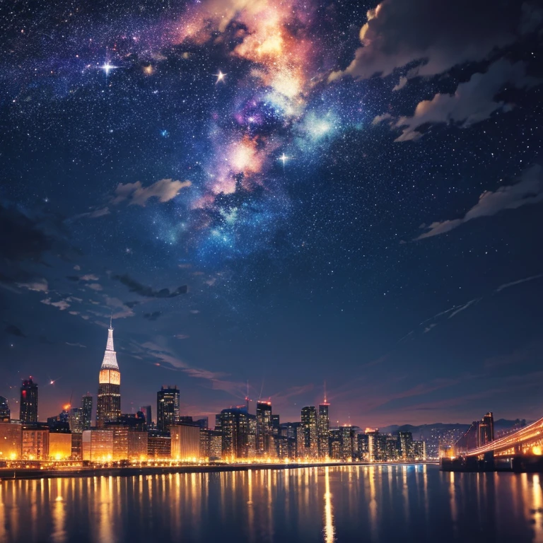 Create a night city with alots of stars like so many! Wallpaper