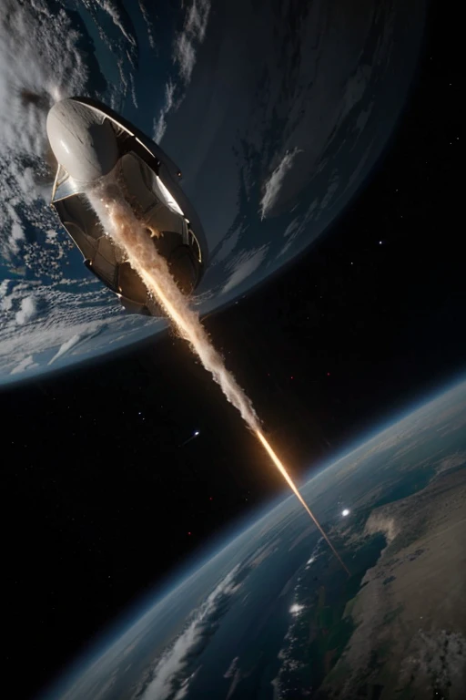 planet earth seen from space chased by ?????