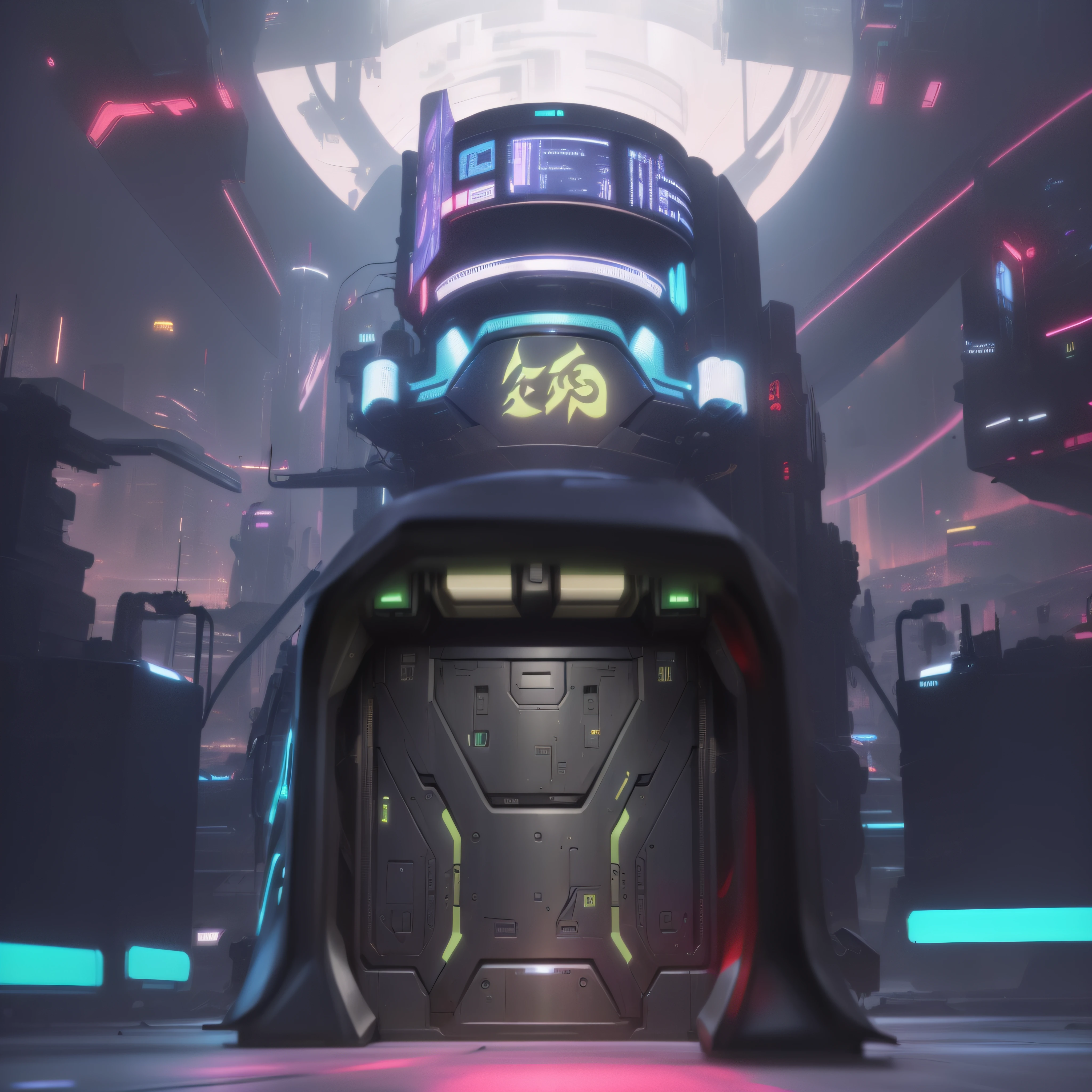 Future sci-fi scene，There is a futuristic spaceship in the background, concept-art | feng zhu, feng zhu concept art, Background cyberpunk spaceship, concept art style, 8k high detail concept art, 8k concept art, 8k concept art, cyberpunk garage on jupiter, by Shitao, concept art-h 640