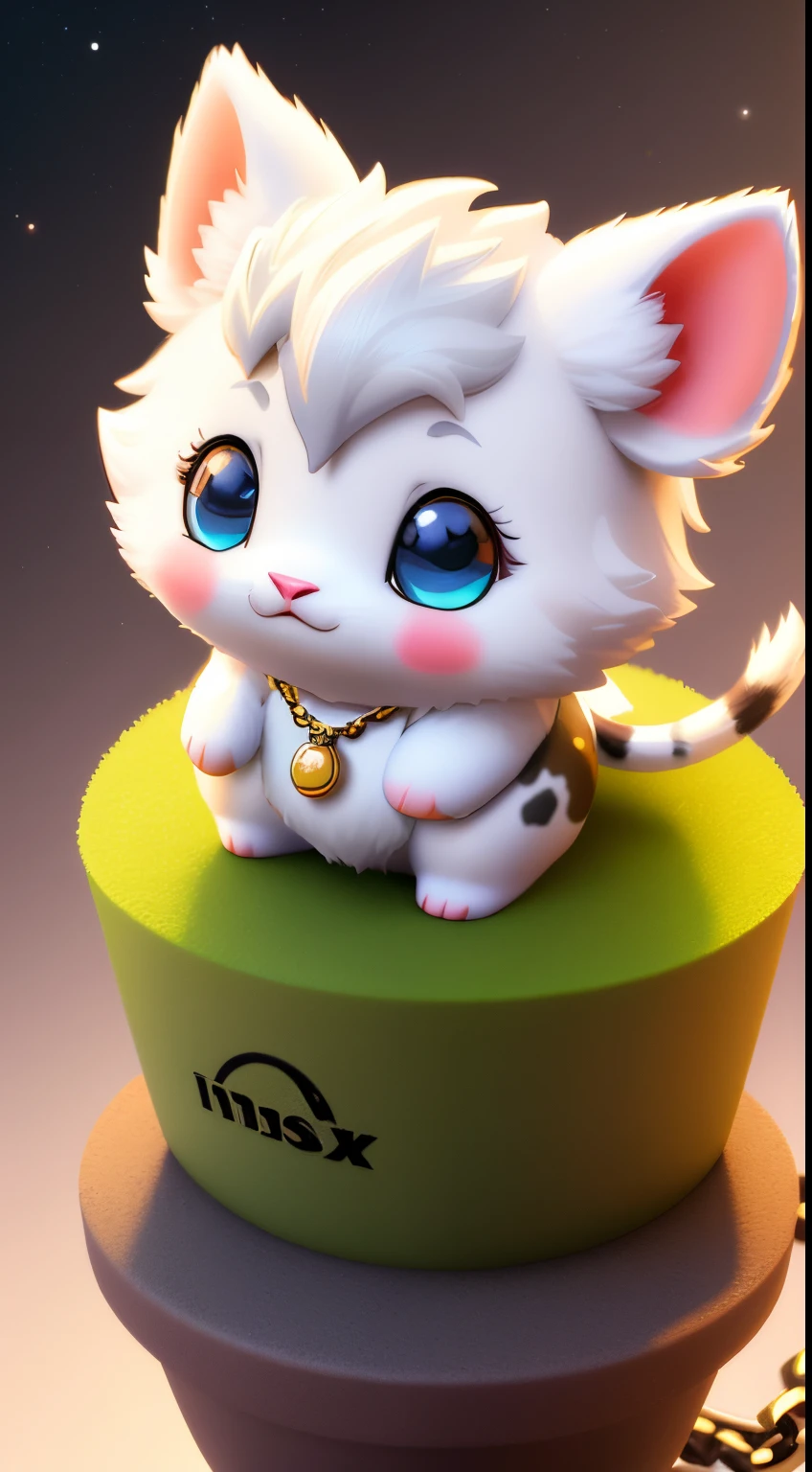 cute super realistic cow, different colored eyes, Wearing a necklace, Chibi, cute and fluffy, Logo Design, cartoon, movie lighting effects, Charming, 3D vector art, Cute quirky, Fantasy Art, Background bokeh, handdraw, Digital Painting, Soft lighting, Isometric style, 4K resolution, lifelike rendering, Highly detailed clean, Vector image, Realistic Masterpiece, Professional Photography,  Space background, Flat white background, isometric, vibrant vector