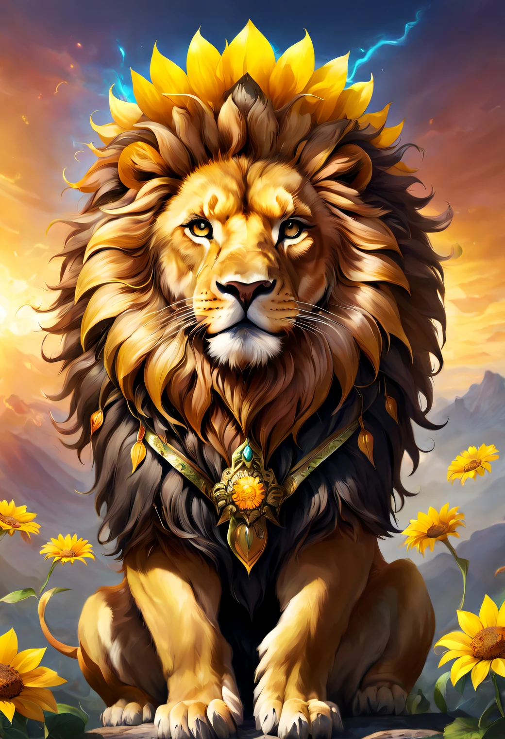 sun flower lion, Fusion