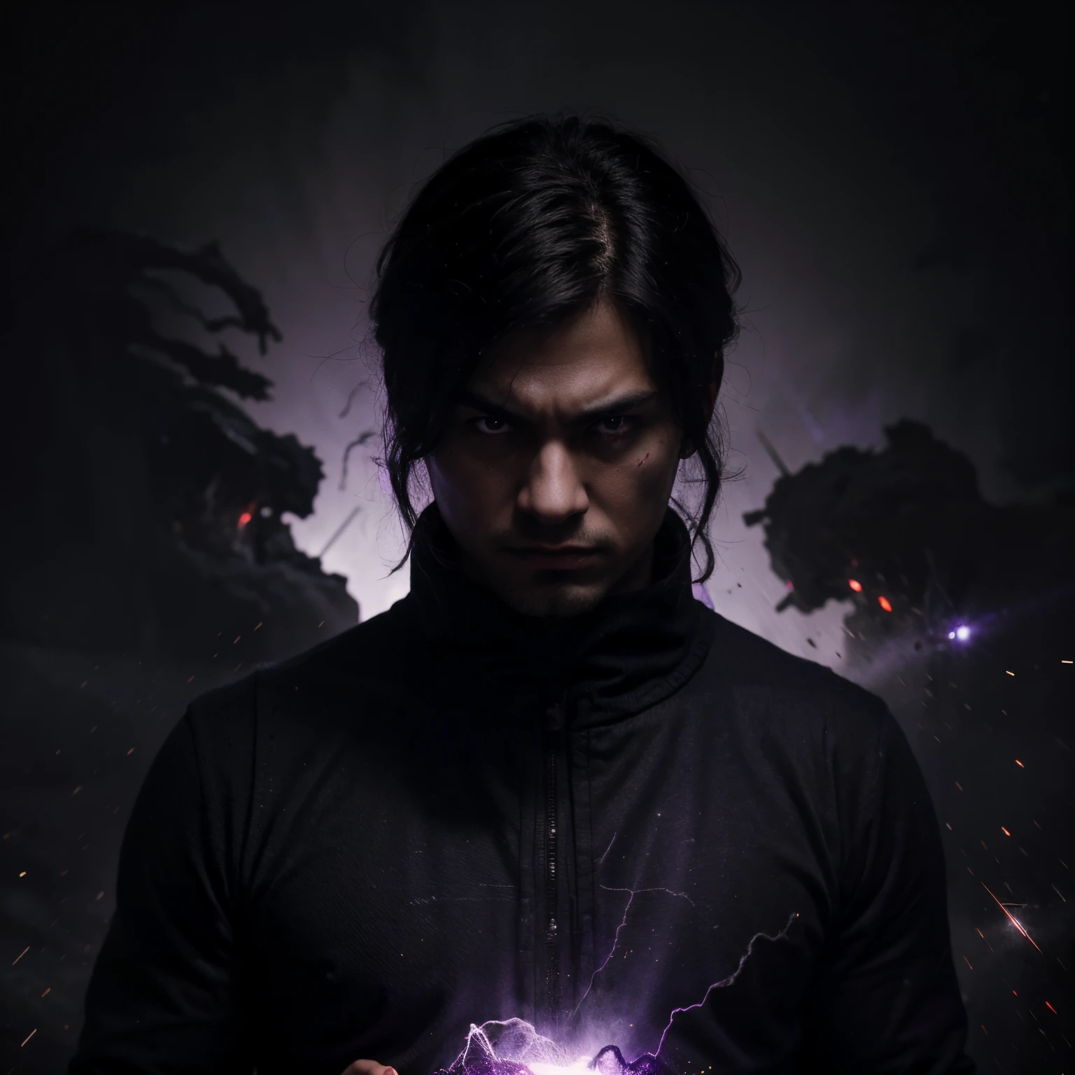 Among us with dark purple color, his using his rage for kill the universe