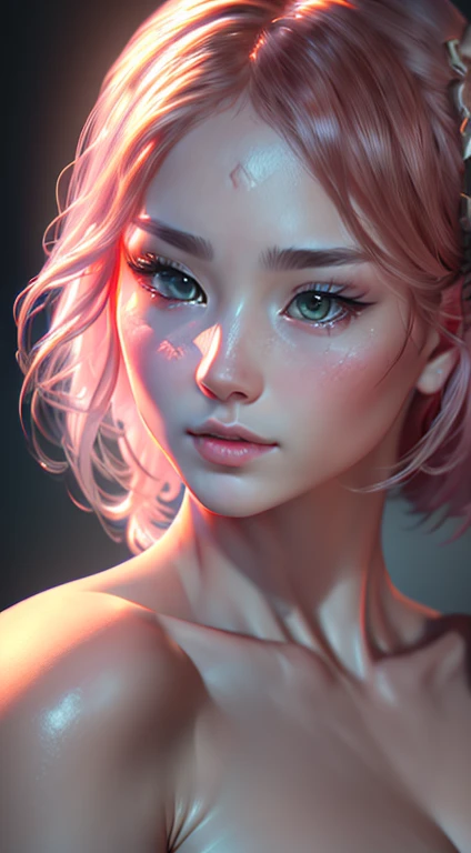 Digital Painting, woman's,  Detailed background, Dramatic light, hyper realistic, Dark art, pink and white, Cinematic, by Van Gogh,  by Luis Royo, by Carne Griffiths,