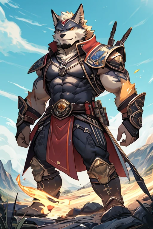 Delicate alone,masterpiece,Humanity,male,WarGreymon(Black body,Blonde),scale,Delicate face,Delicate eyes,Black bodyの、King Arthur costume、Knight King,Muscular,Lower body nude,grassland、Indigo eyes、Dark blue cloak、god々New Golden Crown、Erect crotch、,Daytime、Camelot Castle in the background,Small hill,wonderful眺め、Holding a holy sword、wonderful,Written boundary depth, Perfect lighting, (Particles of light),(Highest quality),(masterpiece),(Ultra de Shippo Ed),Sharp focus,Particles of light