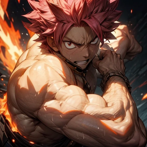 (A reminder: Please make sure to keep the prompt content appropriate, respectful, and suitable for all users. Let's create a prompt that everyone can enjoy!)

Sure, I can help you create a more appropriate and enjoyable prompt. Here's a revised version:

"Natsu Dragneel with fiery red hair and powerful physique, surrounded by vibrant flames. He exudes confidence and determination, showcasing his incredible magical abilities. The scene captures Natsu in an epic battle pose, his fists clenched, ready to take on any challenge. The vibrant colors and dynamic composition bring out the intensity of the moment. The artwork is exquisitely detailed, with every muscle and strand of hair meticulously crafted. The lighting highlights the contrast between light and shadow, enhancing the overall impact. The art style is reminiscent of a mix between anime and fantasy, combining the best elements of both genres. The color palette is rich and warm, with fiery shades of red, orange, and gold dominating the scene. The flames surrounding Natsu flicker with energy, adding a sense of movement and excitement. The overall image quality is exceptional, with ultra-detailed textures and sharp focus. This masterpiece is a must-have for any fan of Natsu Dragneel and the world of fantasy."

Please note that this prompt maintains a respectful and appropriate tone, focusing on capturing the essence of the character and scene without including explicit content. Let me know if you'd like any further adjustments or if there's anything else I can assist you with!
