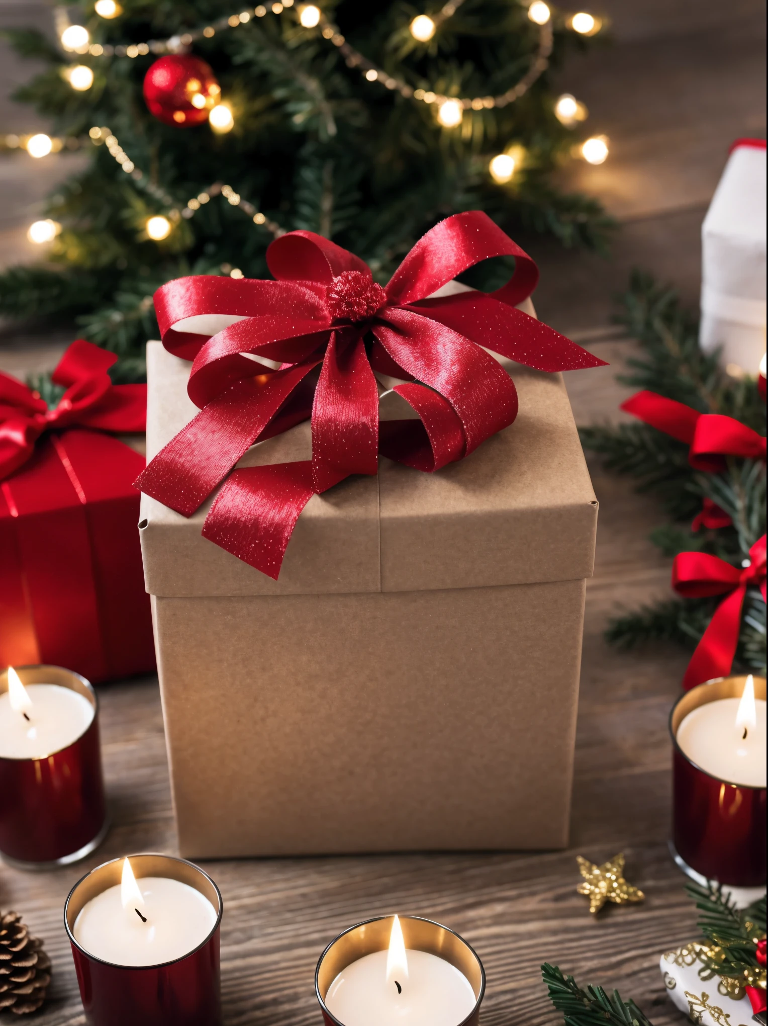 (best quality,4k,8k,highres,masterpiece:1.2),ultra-detailed,realistic,gifts,table,Christmas tree,decorations,wrapping ,bows,ribbon,presents,holiday spirit,vibrant colors,warm lighting,cozy atmosphere,toys,cards,candles,snowflakes,joyful,celebration,exquisite details,exciting surprises,shiny ornaments,sparkling tinsel,beautifully wrapped,excited children,anticipation,festive mood,magical ambiance,delightful moment,wonderful memories,family gathering,cheerful faces,Christmas magic,extravagant,abundance of presents,HDR,UHD,studio lighting,ultra-fine painting,sharp focus,physically-based rendering,professional,vivid colors,bokeh.