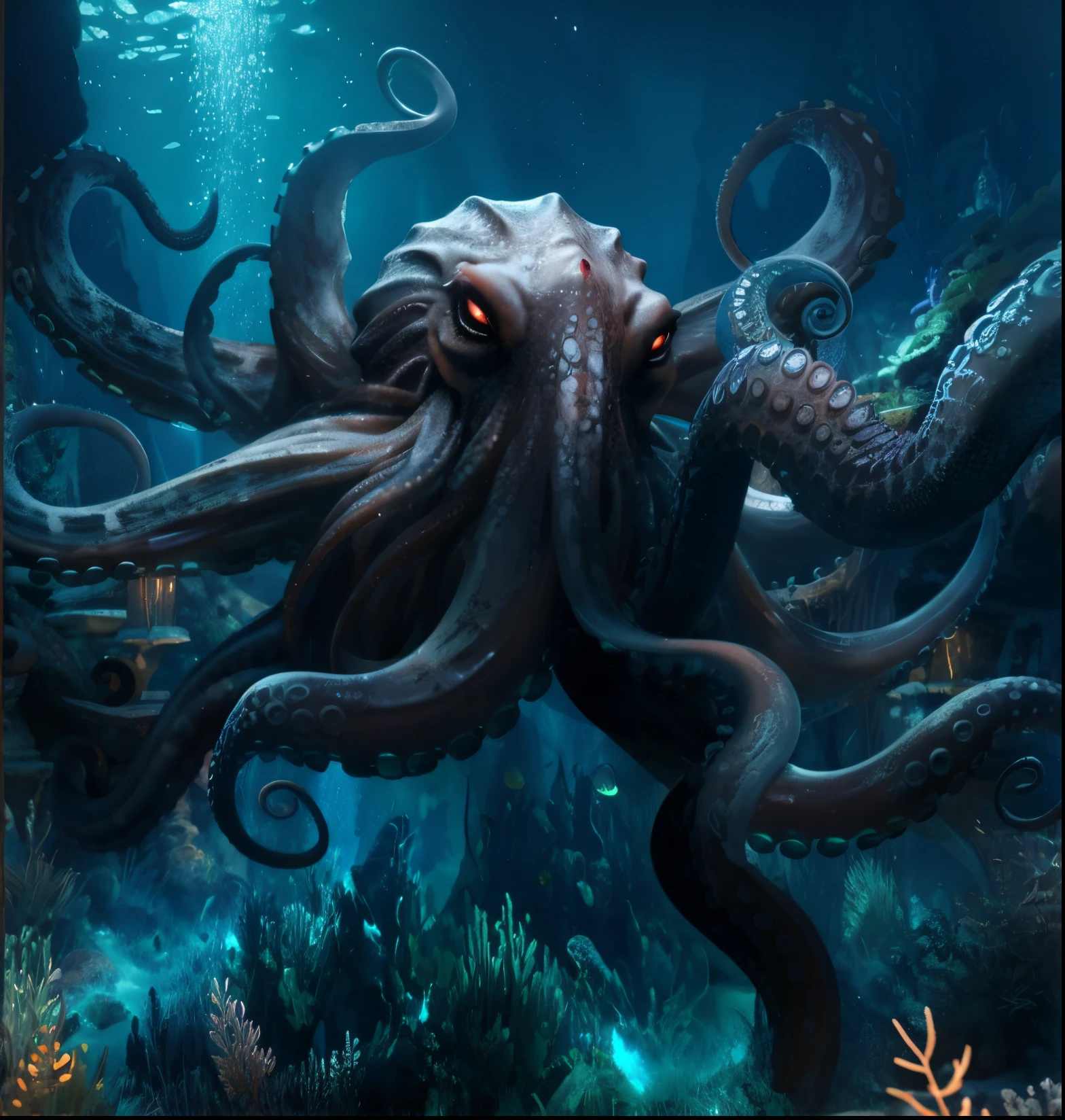 (Best quality at best,4K,8K,A high resolution,tmasterpiece:1.2),ultra - detailed,(actual,realisticlying,Photorealistic:1.37),ambiente dark, dungeon, Countless tentacles, Precise detail, Bound by tentacles, Be bound by tentacle monsters, Tentacles around the body, Expressive faces, drools, CRIT, Limbs intact, spacious, femele, eerie lights, horror theme