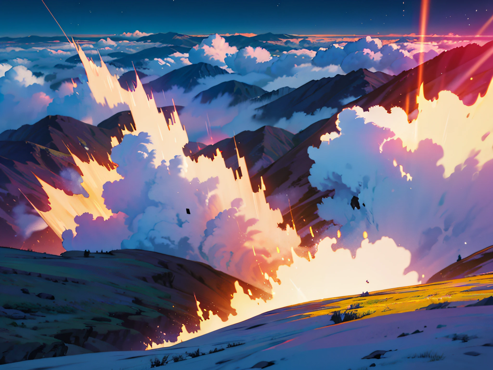 Meteor collision valley special effects,4K,a grand spectacle