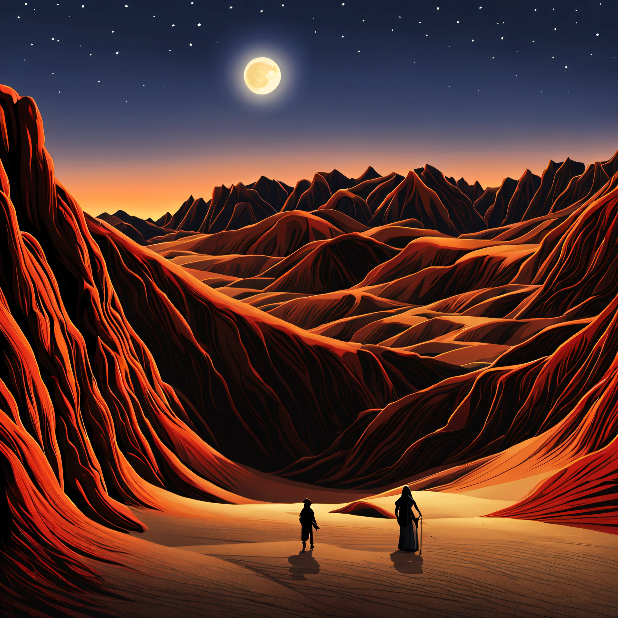 [[create an amazing matte painting for a classic Christmas card, crie uma obra-prima em pintura]], [[[add desert scene illustration with dunes, ao fundo uma manjedoura com o menino Jesus e um feixe de luz brilhante, multicolored light coming from the starry night sky to the ]]], [[[a beautiful and perfect matte painting for a Christmas card]]]