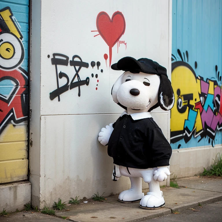 Snoopy doing graffiti