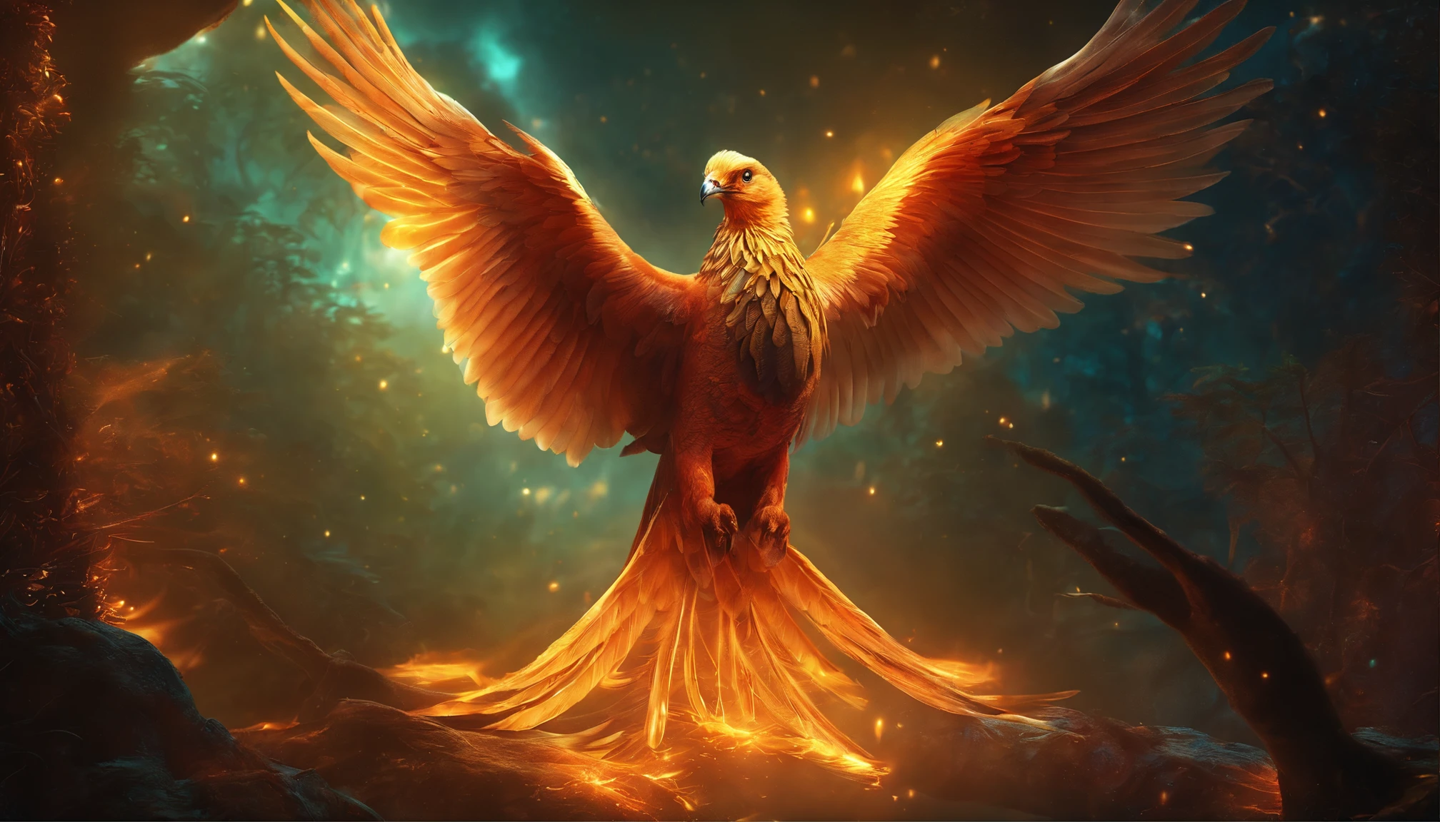 Create a biomechanical sanctuary, Immortal Bird,Flapping,phoenix,funny, terrifying, nightmarish, Very bright colors, light Particle, In bright light, Musif, Wallpaper Art, UHD Wallpapers, High quality and ultra-realistic textures