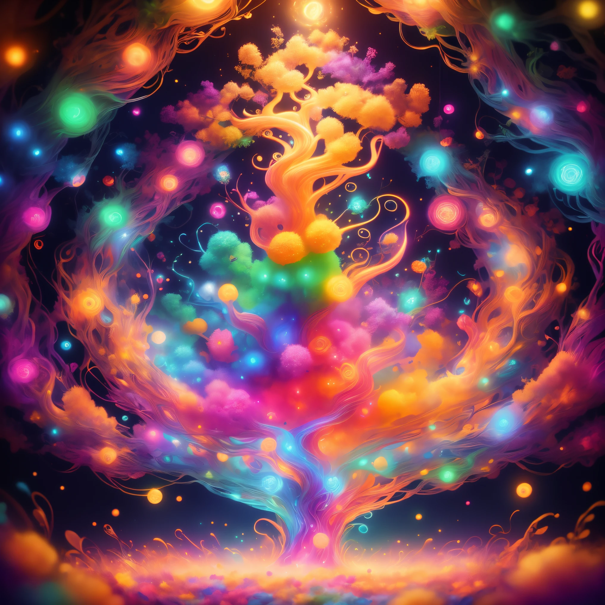 (Best quality at best, 8K, A high resolution, tmasterpiece:1.2), ultra - detailed, (actual, realistically:1.37), vibrant with colors, magical ambiance, Whimsical, Woman flower, an epiphyllum, an extremely beautiful bright flower, indescribable beauty, a transparent and luminous flower, (Ghibli-like colours, first-person view, UHD, masterpiece, ccurate, anatomically correct, textured skin, super detail, high details, high quality, award winning, best quality, 8k))), Surreal, Psychedelic, Complicated details, Beautiful texture, Ethereal, like a dream, Soft glowing light, Charming Patterns, fantastical creature, Hidden surprises, dreamy night-blooming cereus, Surreal color palette, Mystic aura, hyper realisitc, Enchanting journey, psychedelic trip, vivid imagination, immersive experience, mysterious flower, otherworldly charm, glowing paths, Light up the magical flowers, surreal sky, Whimsical plants, a magical encounter,Fascinating artwork