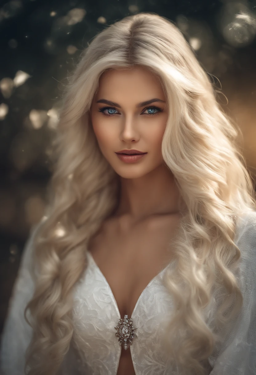 ((White wolf and girl)), (huge wolf), (a huge white wolf guards a beautiful girl), motion, running, blue eyes, The white wolf's fur glows with silver sparks, (young girl, Very young), (NSFW Girl), Hourglass body type, big breasts, Broad Buttocks,, blonde goddess, tight costume, taut clothes, seductive smirk, ssmile, beatiful face, perfect white haired girl, Contented posture, cute seductive smile, a beautiful blonde, good young girl, Good angle, attractive pose, Sweet girl, sexy pose, a gorgeous blonde, full length image, full length image, lips ajar, blue eyes, Blonde girl, very long curly hair, board transparent, transparent air pay, paying with silver trim, silver collar, silver belt, silver sandals, background Orion Nebula, starry sky background, Two moons, Orion Nebula, are on the star path. professional, (4K Photos:1.1) Before (Jeremy Lipking:0.3), (Nutritionist Anna:0.3), (Arian Mark:0.3), (sharp focus:1.3), High level of detail, carrying (Low shirts:1.2), Beautiful Detail Face, brown eye, longue blonde hair, (Attractive young woman:1.3), (seductive:1.1), (Paint:1.1), (Masterpiece: 1.5) (Photorealistic: 1.1) (bokeh) (Best Quality) (detail skin texture, pores, hairsh: 1.1) (Intricate) (8K) (HDR) (wallpapers) (Cinematic lighting) (sharp-focus)