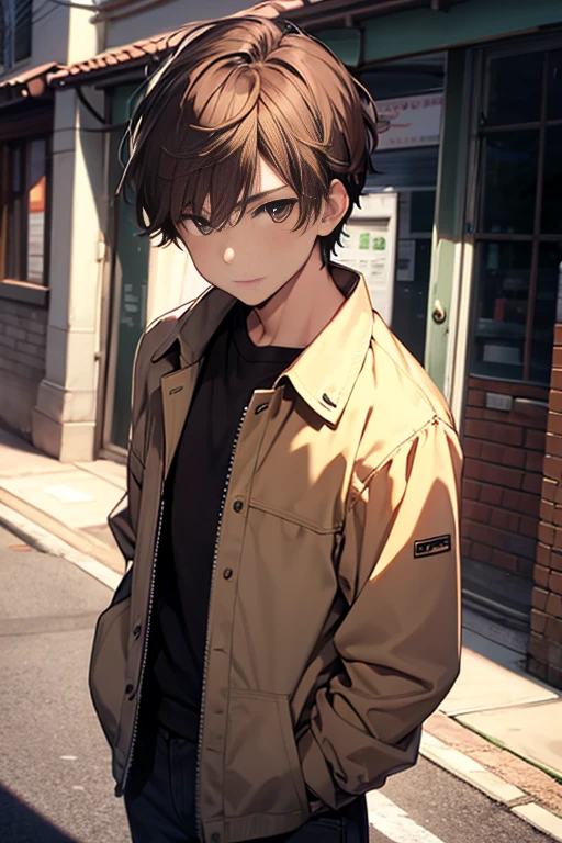 1 boy, Brown hair