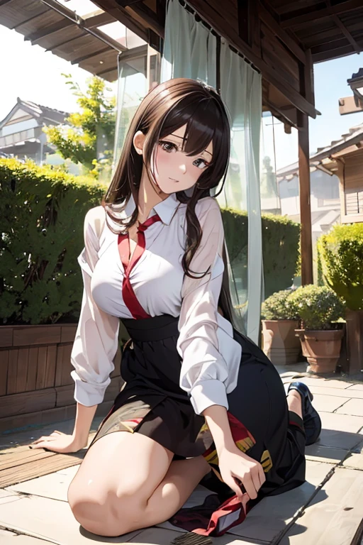 Best Quality, masutepiece, 超A high resolution,Injured woman falls and calls for help