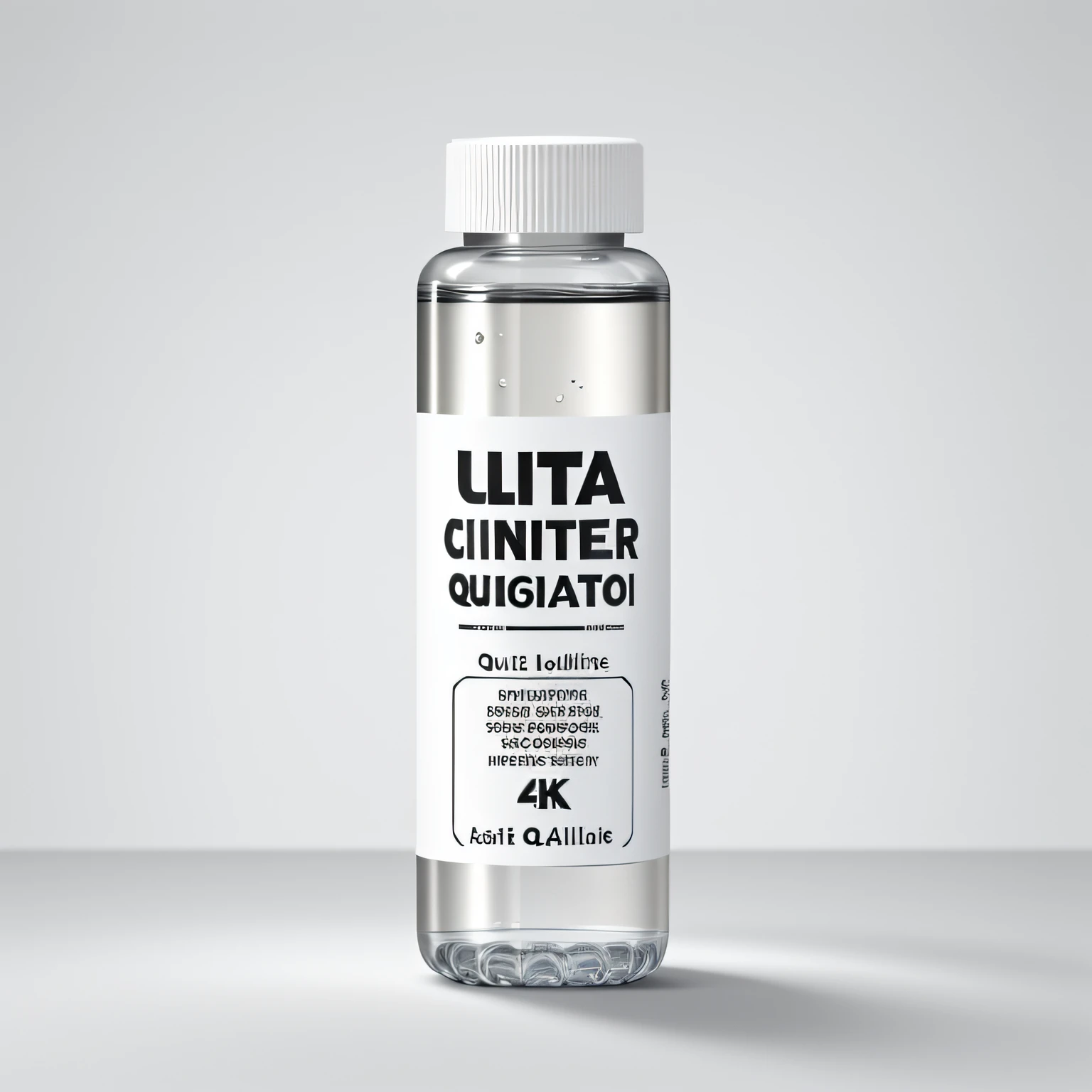 plastic bottle, ultra realistic, master part, Texturas, 4k, alta qualidade, best quality, healthy shot liquid size 10ml, white background plastic texture, garrafa formato cilindro, textura de alta qualidade, Sombras, profundidade, profundidade, fotografia profissional