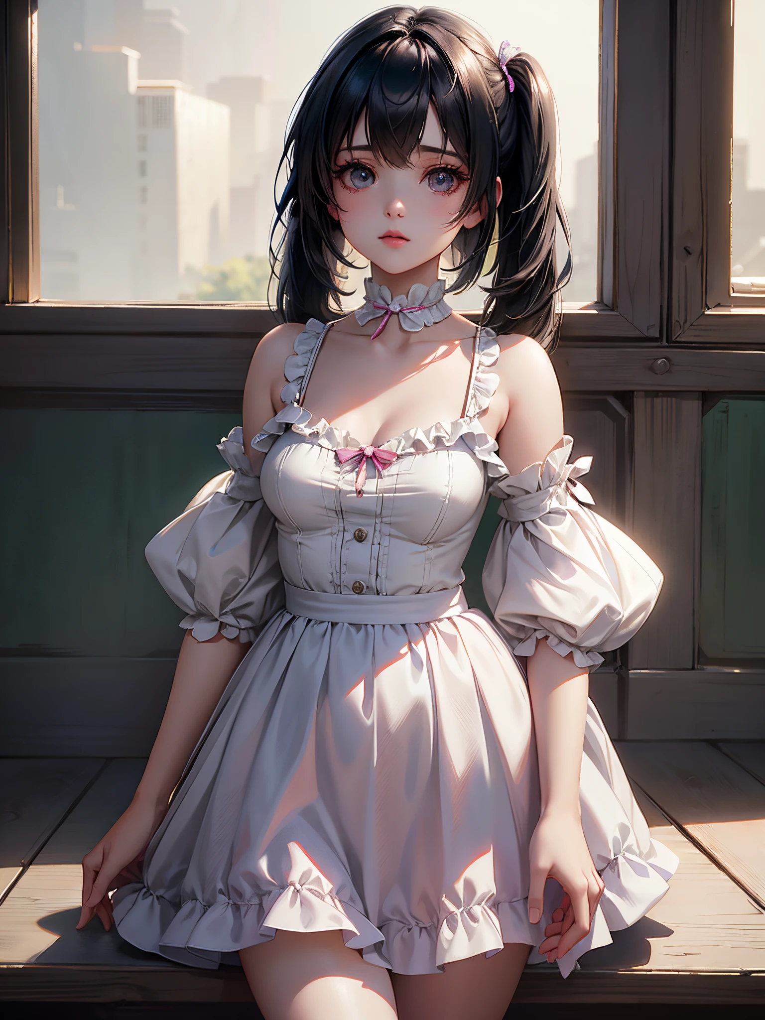The lovely Melanie Martinez is a very cute anime character, 人物, Unreal Engine Warm Interior Lighting Art Station Detailed Digital Painting Character Design Mark Ryden Pixar Hayao Miyazaki Unreal 5 Dazz Hyper Real - Octane Neon Rendering