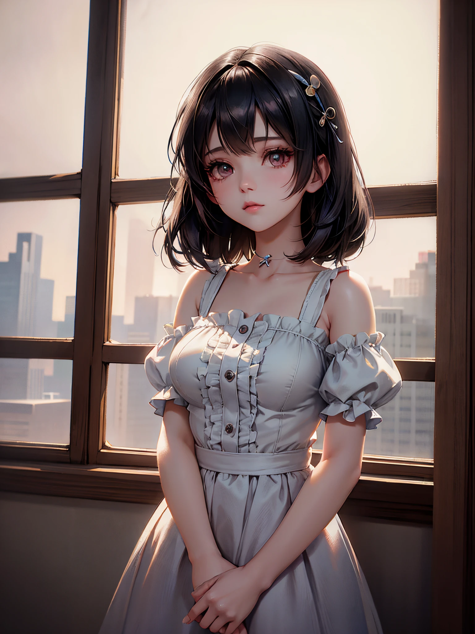 The lovely Melanie Martinez is a very cute anime character, 人物, Unreal Engine Warm Interior Lighting Art Station Detailed Digital Painting Character Design Mark Ryden Pixar Hayao Miyazaki Unreal 5 Dazz Hyper Real - Octane Neon Rendering