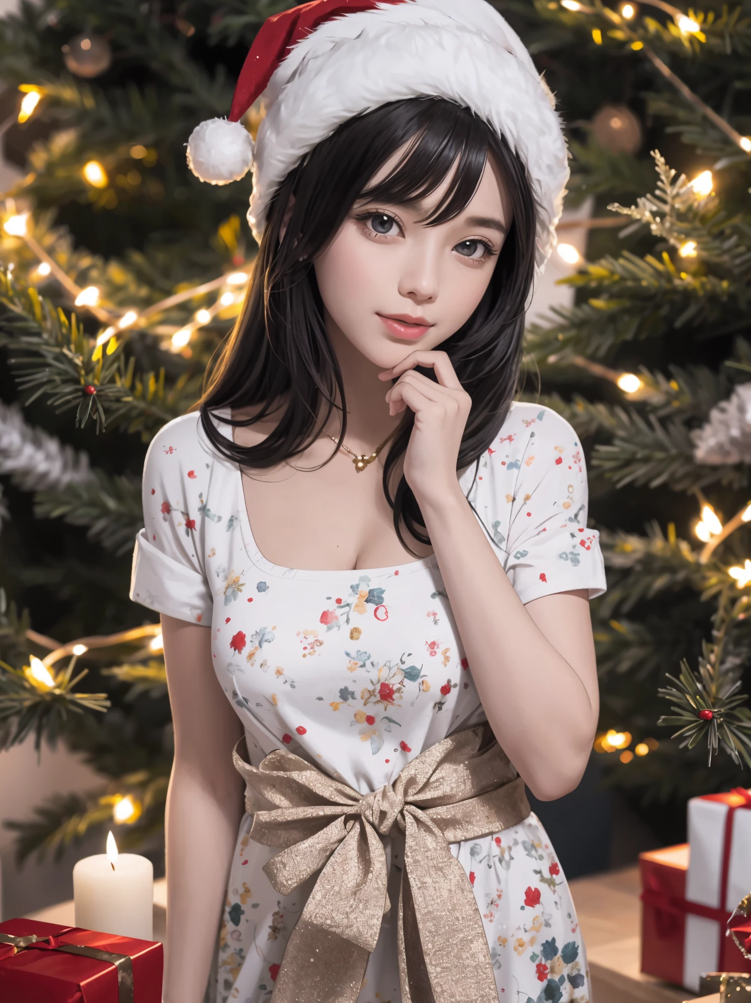 (best quality,4k,8k,highres,masterpiece:1.2),ultra-detailed,realistic,gifts,table,Christmas tree,decorations,wrapping ,bows,ribbon,presents,holiday spirit,vibrant colors,warm lighting,cozy atmosphere,toys,cards,candles,snowflakes,joyful,celebration,exquisite details,exciting surprises,shiny ornaments,sparkling tinsel,beautifully wrapped,excited children,anticipation,festive mood,magical ambiance,delightful moment,wonderful memories,family gathering,cheerful faces,Christmas magic,extravagant,abundance of presents,HDR,UHD,studio lighting,ultra-fine painting,sharp focus,physically-based rendering,professional,vivid colors,bokeh.