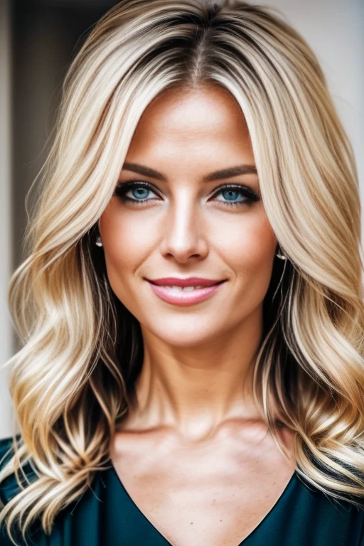 realistisches foto einer frau MyNataLee, Posieren vor der Kamera, hands in hair (big breasts:1.1) in einem schwarzen Sportkleid, Glamorous photo shoot, blonde Haare in einem Dutt, green eyes, Beautiful face, MyNataLee Frau, Perfekte Anatomie, fit girl, Blick in die Kamera, Zur Kamera gehen:1.2, strong hip:1.2, wide hip:1.3, 25-year-old woman, beautiful hands