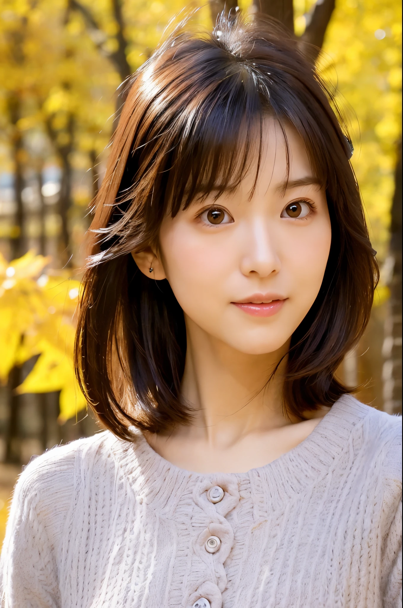 (High reality photograph, high resolusion, detailed face, detailed eyes) Skinny Japanese lady, 30 years old, cute face, various face expression, solo:1, lovely body, skinny figure, various hair style, very thin waist, autumn