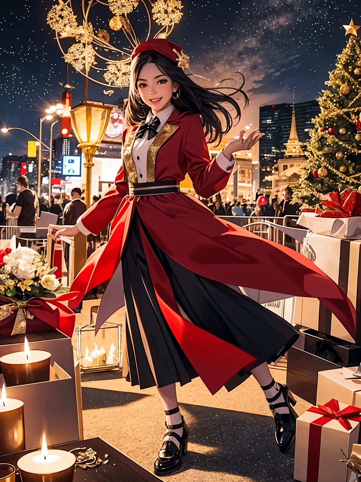 (best quality,4k,8k,highres,masterpiece:1.2),ultra-detailed,realistic,gifts,table,Christmas tree,decorations,wrapping ,bows,ribbon,presents,holiday spirit,vibrant colors,warm lighting,cozy atmosphere,toys,cards,candles,snowflakes,joyful,celebration,exquisite details,exciting surprises,shiny ornaments,sparkling tinsel,beautifully wrapped,excited children,anticipation,festive mood,magical ambiance,delightful moment,wonderful memories,family gathering,cheerful faces,Christmas magic,extravagant,abundance of presents,HDR,UHD,studio lighting,ultra-fine painting,sharp focus,physically-based rendering,professional,vivid colors,bokeh.