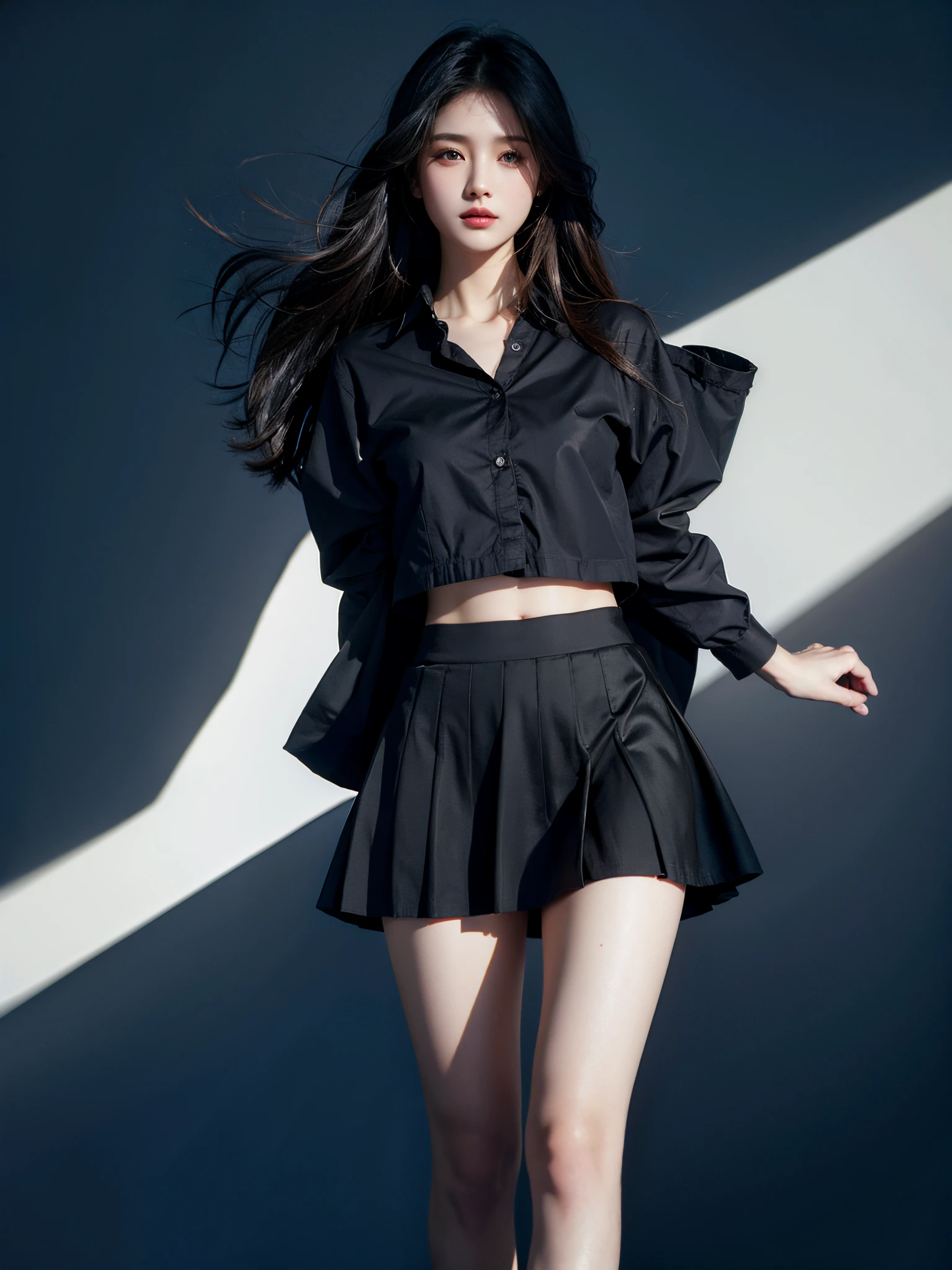 a black skirt