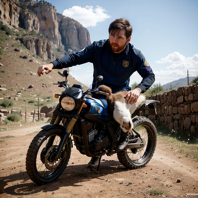 Lionel Messi rides an angry goat