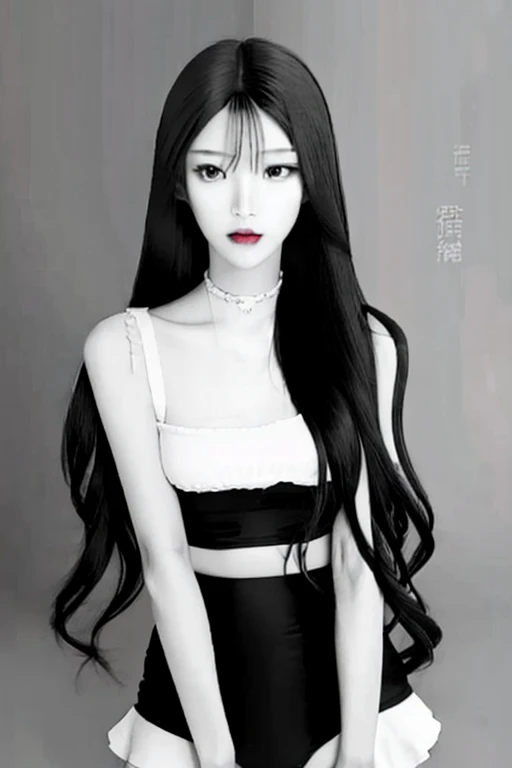 hiquality、highcontrast8k、Bewitching beauty、Half Japanese and half Turkish、Long black hair、It seems quiet、Idle face、Eyes that attract men's hearts、Slender body、White camisole、Sheer panties