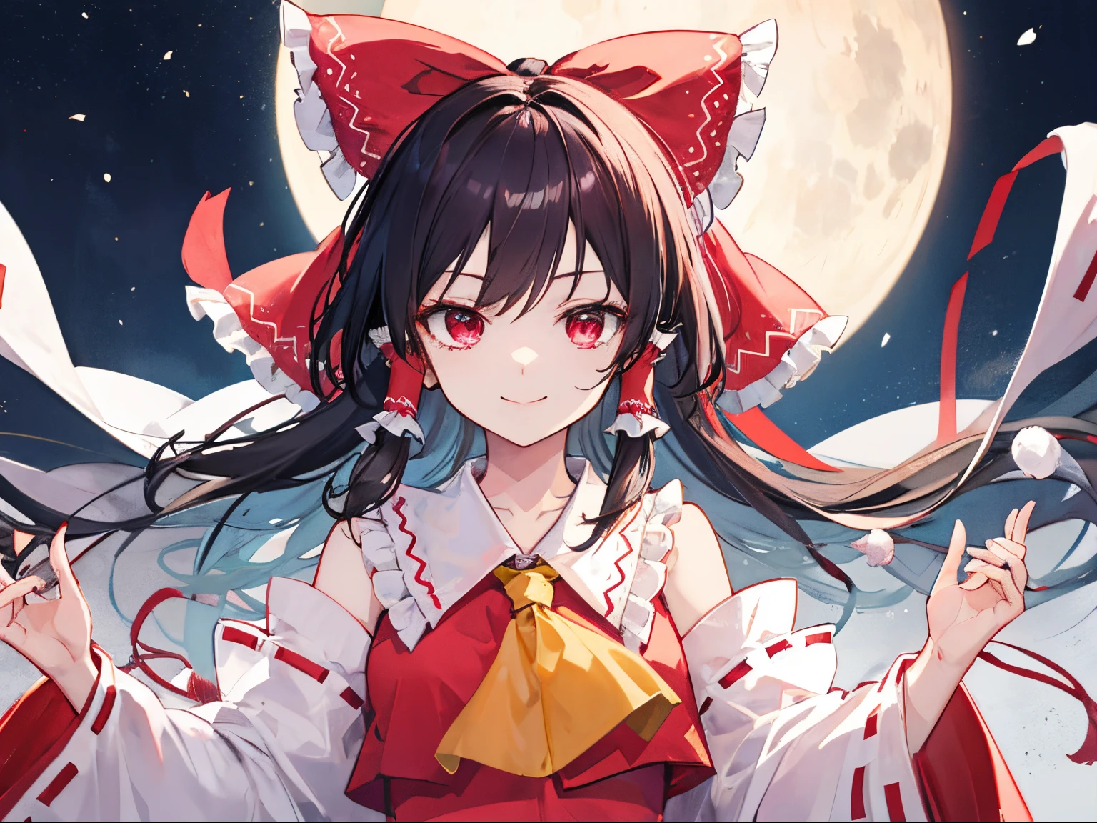 Hakurei Reimu,Touhou project,smile