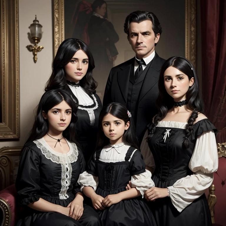 foto de una familia londinense, man, Mujer con cabello oscuro, dos hijos, since the 1800s