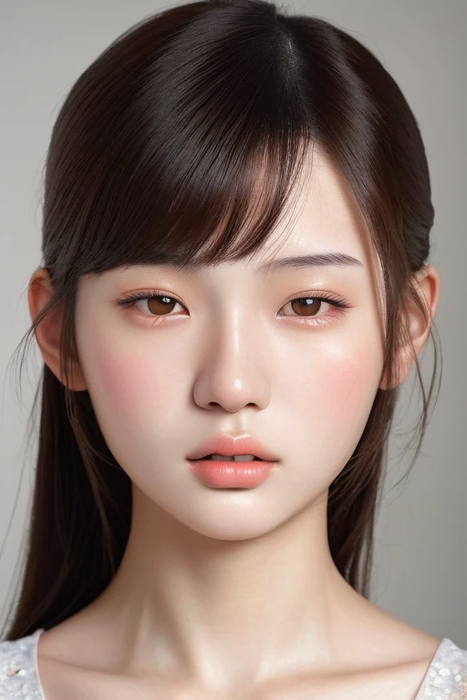 photo of a beautiful 20-year-old Asian girl, detailed, detailed facial features, detailed skin texture, portrait, front, 8k quality, high quality, best quality, detailed face, perfectly proportion, perfect.