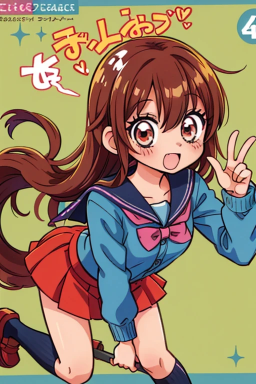 Anime girl, manga style, school girl, sailor fuku uniform, 1girl, solo