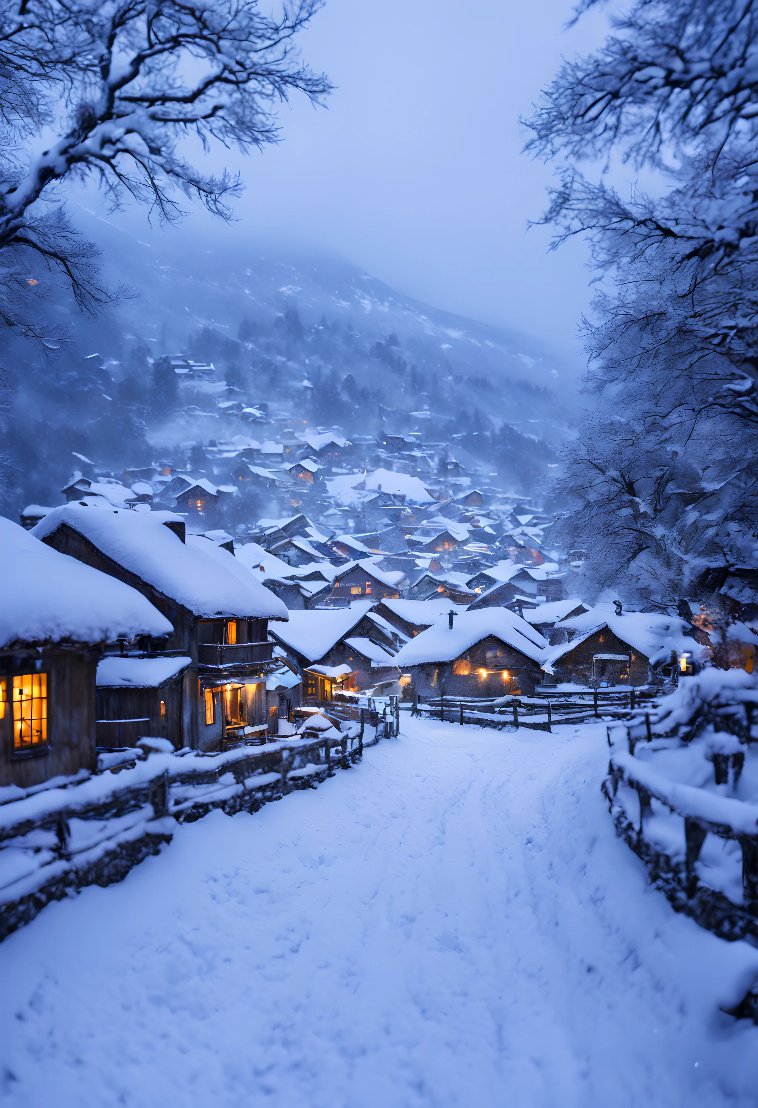 (yuki:1.2),(nevando:1.2),yuki,bokeh,actual,fuzzy,Sense of atmosphere,mont,villages