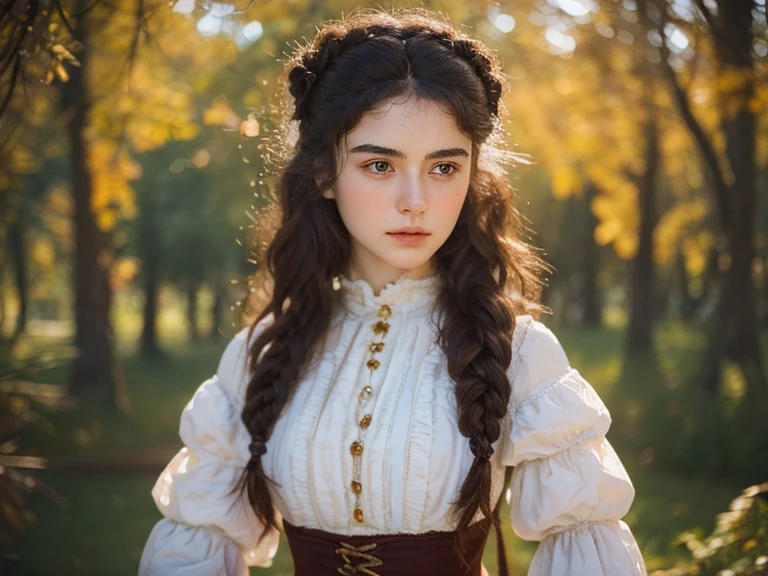 RAW photo. Anna Karenina, 22 years old, Dressed in period clothes, Russian, 19th century, scenary, half body details, crisp focus, A little mixing, detaild, Feels like the Middle Ages, (High skin profile: 1,2), 8k UHD, DSLR, Soft light, High Quality, Fujifilm XT3 small grain film.