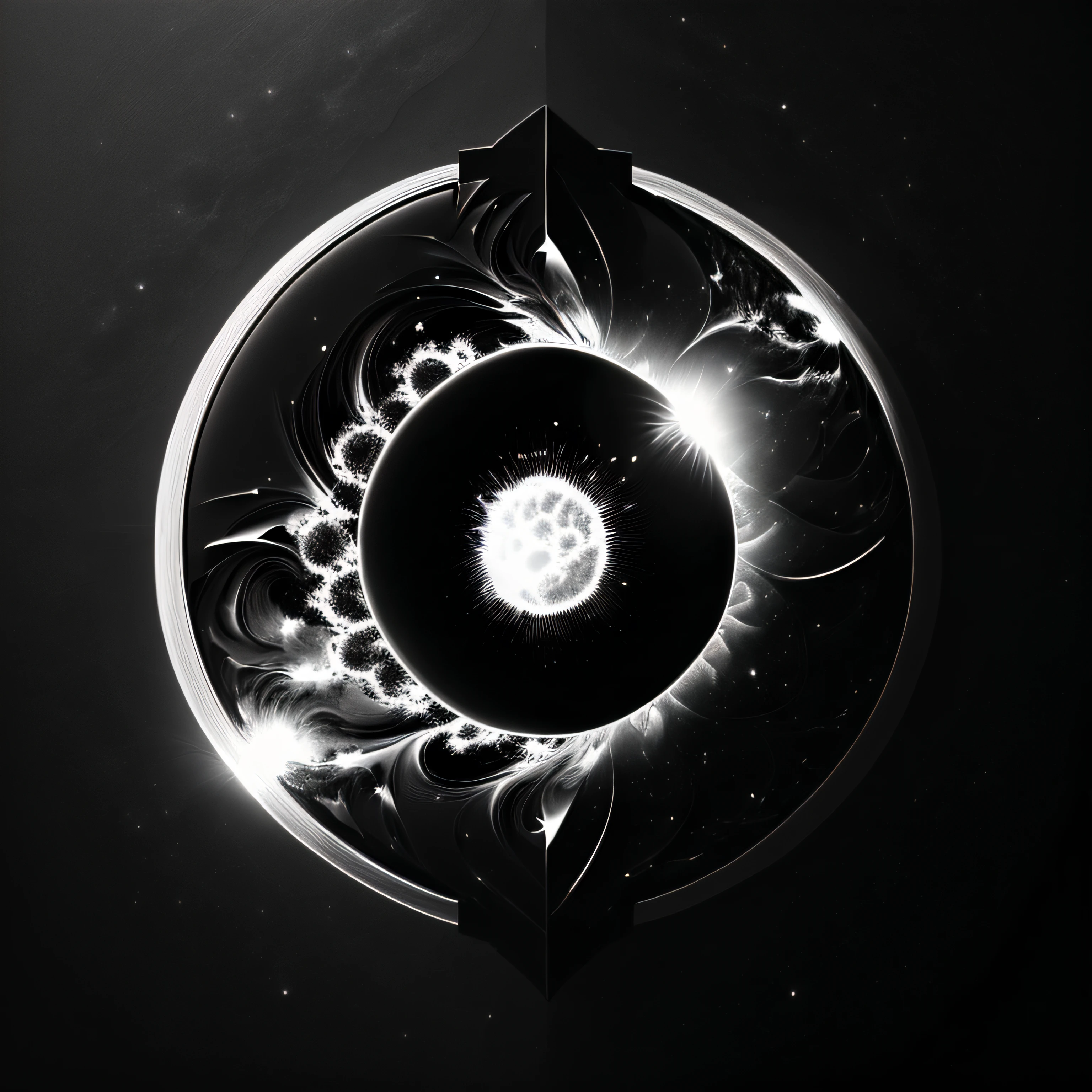 AI-generated image of the solar in black and white can produce a minimalist and artistic representation