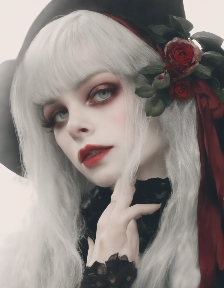 Masterpiece, Best_Quality, 1girl, 独奏, (goth:1.2), Remilia Scarlet, Naked, bites his lip, Green eyes