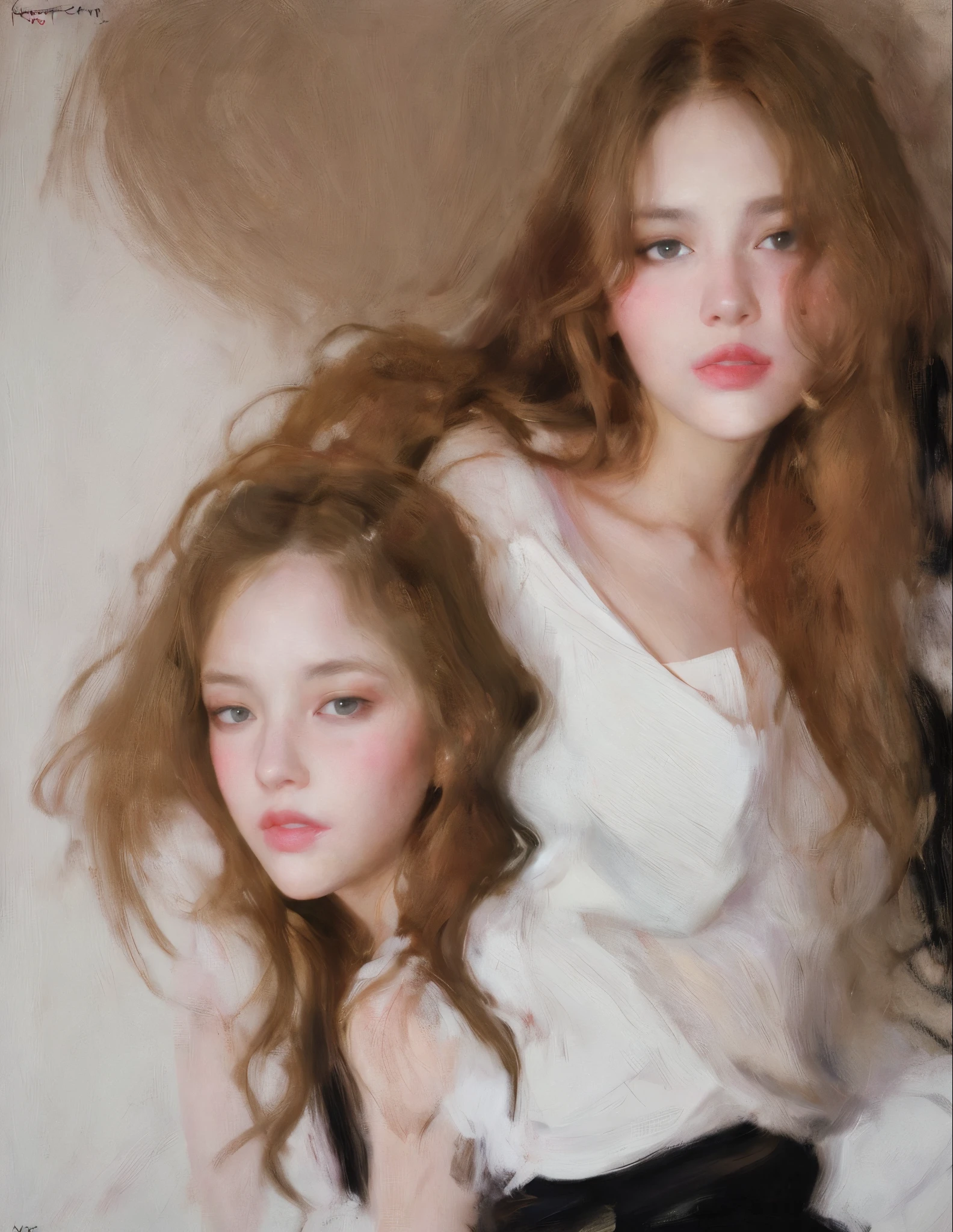 Sargent,A lot of, The king,Ktor, 1个Giant Breast Girl, brunette color hair, long whitr hair, actual, contours, cparted lips, Keep your mouth shut, The shirt,