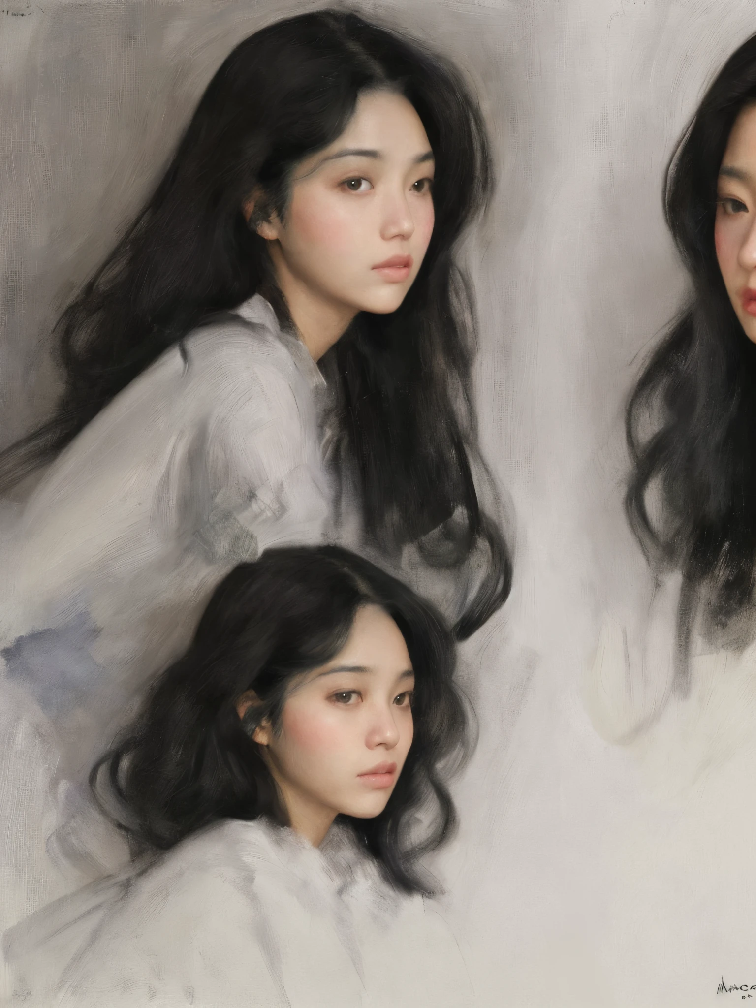 Sargent, 1 sister, black hair color hair, Long gray hair, actual, contours, Open lips, shut up, The shirt,