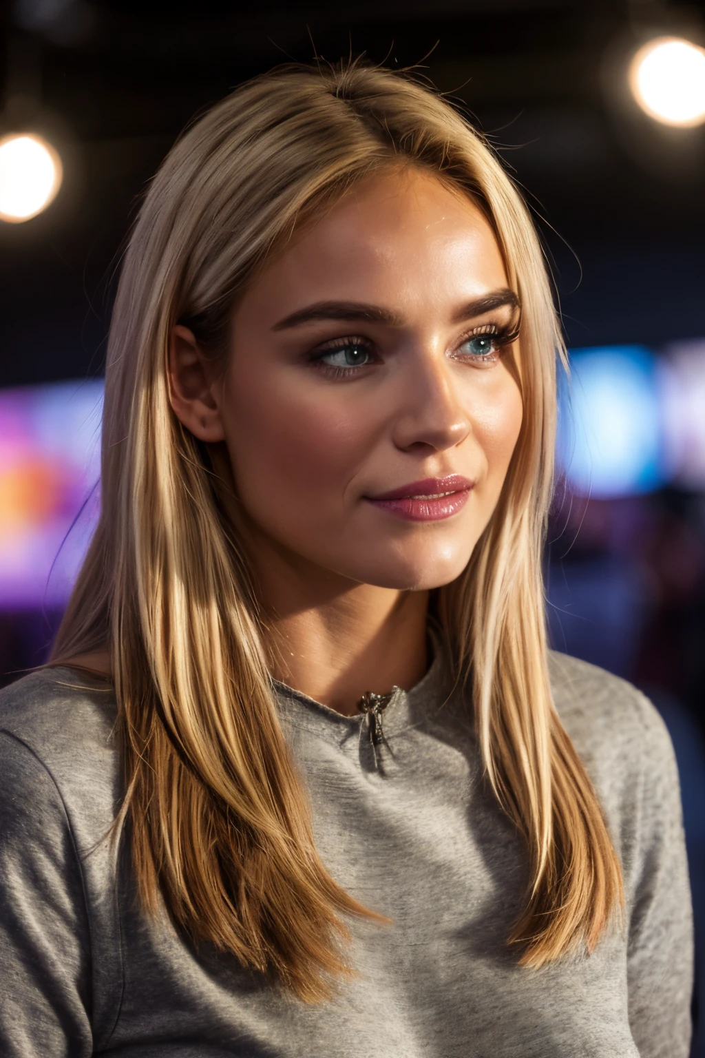 Eine junge Frau, blond hair, mittellang,20 Jahre alt,( Sie ist in einer Szene des Harry-Potter-Films, with an Harry Potter outfit),Cute dimples, 8K, HDR