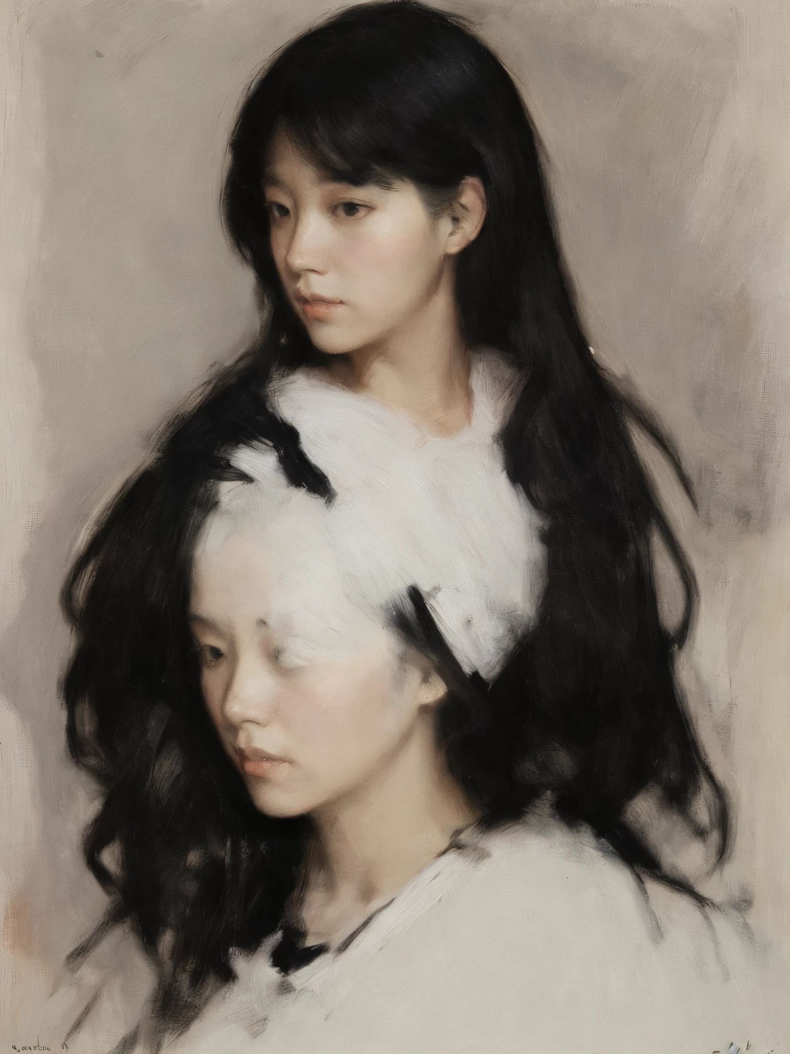 Sargent, 1 Sister, black hair color hair, Long gray hair, actual, contours, Open, shut up, The shirt,