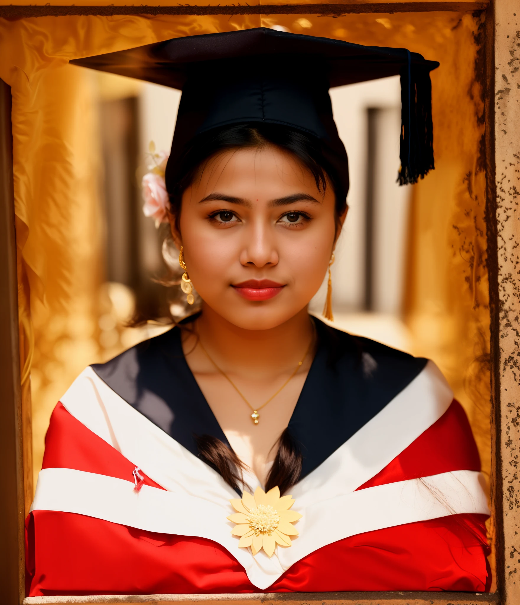 arafed photo of a woman in a graduation gown with a graduation cap, graduation photo, photo taken in 2 0 2 0, wearing an academic gown, digital photograph, nivanh chanthara, around 1 , aged 2 5, photo of a woman, high quality upload, thin aged 2 5, 2 9 years old old