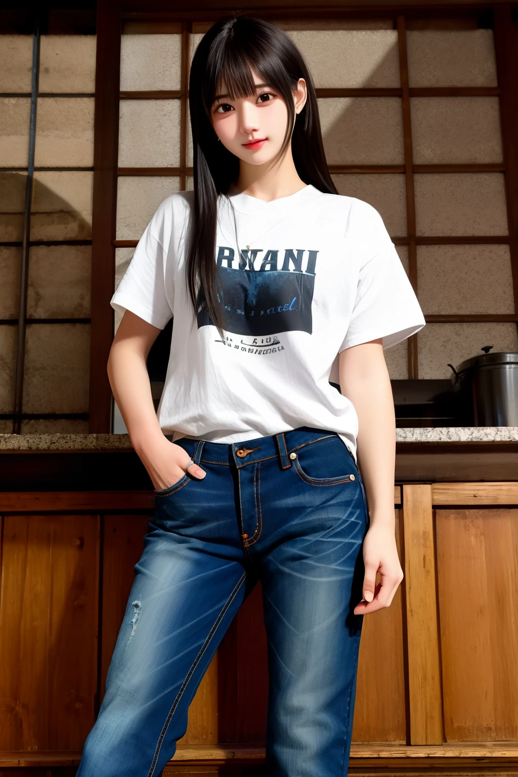 Screw A dark-haired plain jeans Panchira